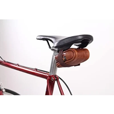 Afbeelding van Gusti Lederen zadeltas Bradley W. fietsaccessoires fietstas reparatieset gereedschap tas bruin