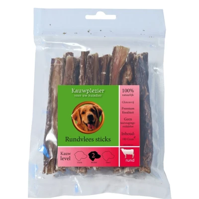 Afbeelding van Natuurlijke snack zak rundvlees sticks 100 gram Gebr. de Boon