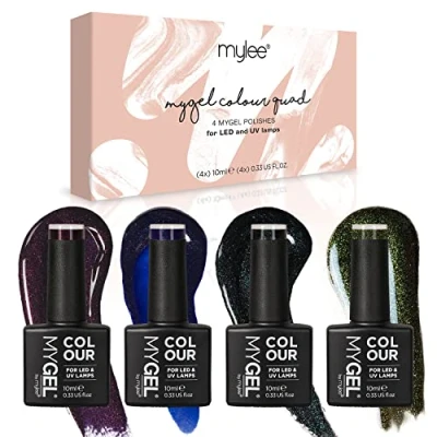 Afbeelding van Mylee Gel Nagellak Set 4x10ml [Galaxy] UV/LED Gellak Nail Art Manicure Pedicure, Professioneel &amp; Thuisgebruik Langdurig en gemakkelijk aan te brengen