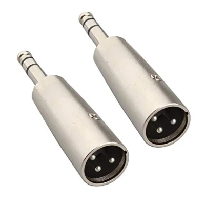 Afbeelding van Jopto 2 stuks 6,35 mm TRS naar XLR mannelijk stereo mannelijke audio genderwisselaar metalen koppeling 3 pins jack plug