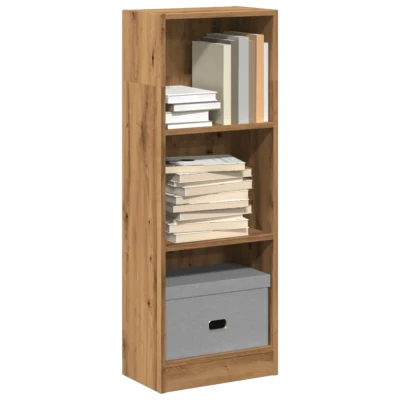 Afbeelding van Boekenkast 40x24x109 cm bewerkt hout artisanaal eikenkleurig