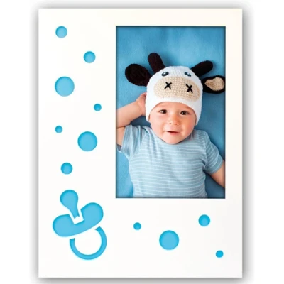 Afbeelding van ZEP Nicola, Enkele fotolijst, Hout, Blauw, Wit, Tafel, Muur, 13 x 18 cm, Rechthoekig