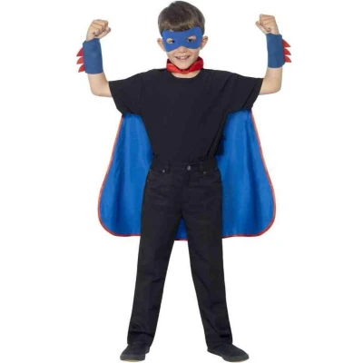 Afbeelding van Smiffys Super Hero Kostuum Accessoire Set Kids Blauw