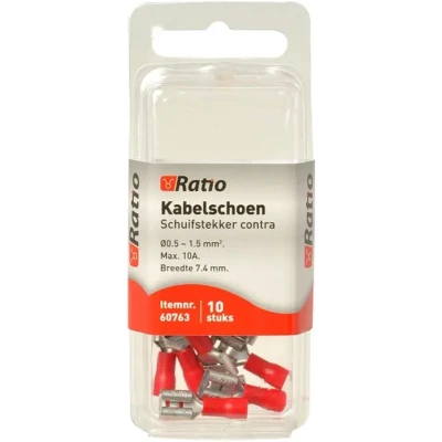 Afbeelding van Kabelschoen contra vlakstekker 0,5 1,5mm² 10st in blister