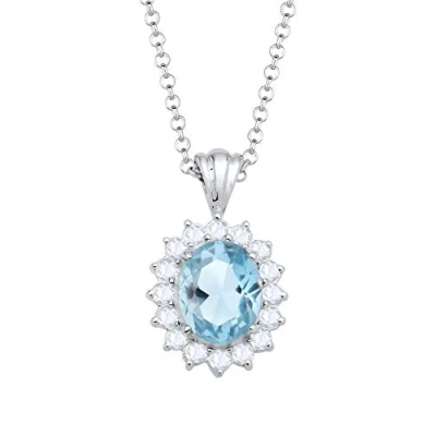 Afbeelding van Elli Topas Edelsteine Ketting, Dames, Maat: 45, Hellblau