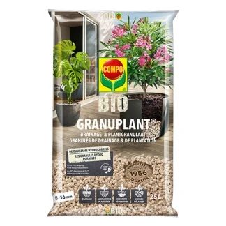 Afbeelding van COMPO Bio Granuplant 100% natuurlijke hydrokorrels plant &amp; drainagegranulaat duurzaam alternatief voor kleikorrels zak 25L