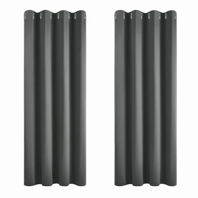 Afbeelding van Deconovo verduisterende gordijnen, warmte isolerend, voor de woonkamer en slaapkamer, modern ontwerp met ringen, Dark Gray (donker grijs), 117 x 138 cm (B H), 2 stuks