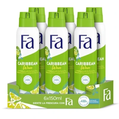 Afbeelding van 6x Fa Deodorant Spray Caribbean Lemon 150 ml