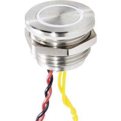 Afbeelding van Renkforce RF 4707816 Belknop Met piëzo 1 voudig RVS, Wit 24 V/0,3 A