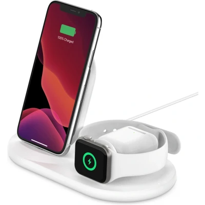 Afbeelding van Belkin Boost Charge 3 in 1 Draadloze Oplader 7,5W Wit