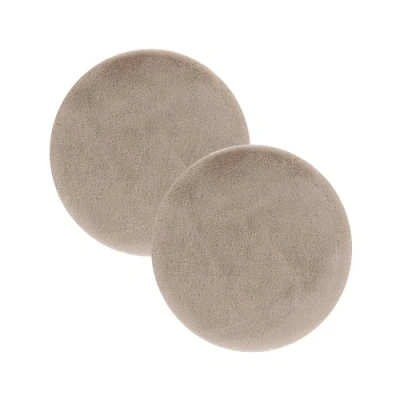 Afbeelding van ASTRA Set van 2 pluizige tapijten hoogwaardig kunstbont Woonkamertapijt Langpolig tapijt lamsvacht Accessoires schapenvacht Decoratief bont Beige Rond