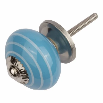 Afbeelding van Good in Style Meubelknop 40mm blauw wit gestreept