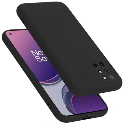 Afbeelding van Cadorabo Hoesje geschikt voor OnePlus 8T in LIQUID ZWART Beschermhoes gemaakt van flexibel TPU silicone Case Cover