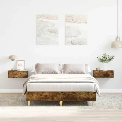 Afbeelding van vidaXL Bedframe zonder matras 120x200 cm spaanplaat gerookt eiken