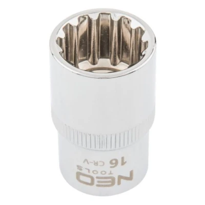 Afbeelding van NEO TOOLS 08 588 Steeksleutelelement 1/2 3124 16 mm Chroom vanadium staal Spline