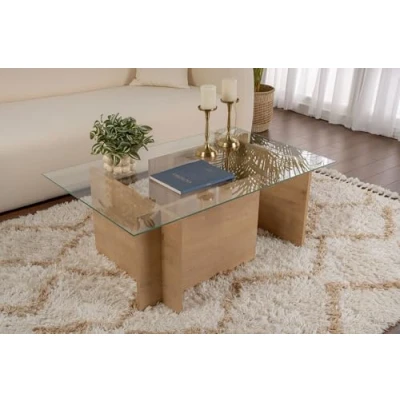 Afbeelding van Asir Salontafel honing eiken 105 x 65 40 cm