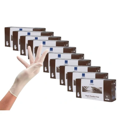 Afbeelding van Abena Vinyl Handschoenen Wit Poedervrij Maat XL 100 Stuks