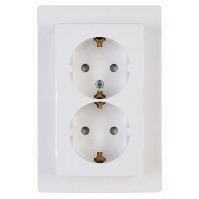 Afbeelding van Kopp Paris Randaarde Wandcontactdoos KV 2 Voudig 230 Volt Arctic Wit