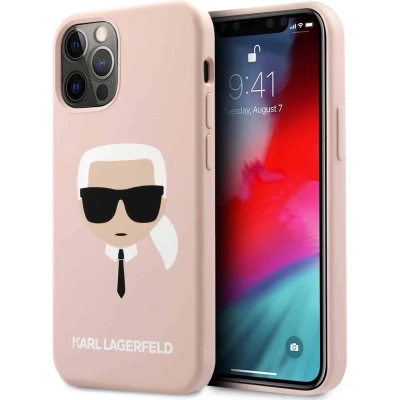 Afbeelding van Karl Lagerfeld Silicone iPhone 13 Pro hoesje Roze