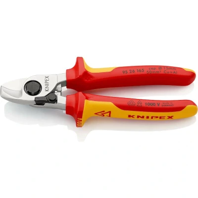 Image de KNIPEX 95 26 165 coupe câble avec ressort d&#039;ouverture isolé poignées à plusieurs composants, testé VDE chromé mm