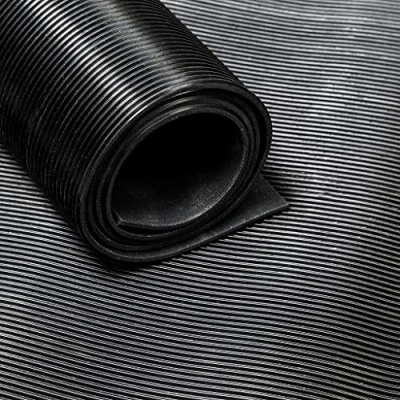 Afbeelding van Rubbermat op rol fijne ribbel Dikte 3mm Breedte 70 cm Rubber loper Per strekkende meter