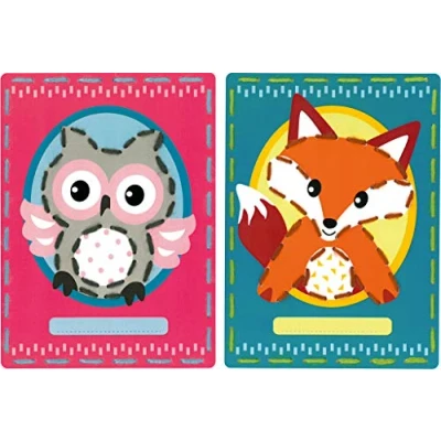Afbeelding van Borduurkaart kit Circus panda&#039;s set van 2 Vervaco PN 0157042