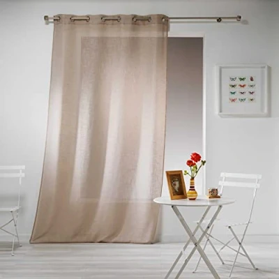 Image de Panneau a oeillets 140 x 280 cm effet lin tisse haltona Noisette Douceur d&#039;Intérieur