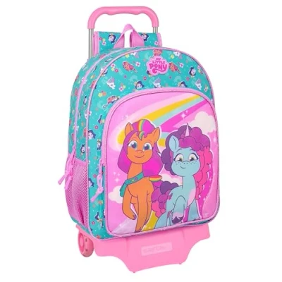 Afbeelding van Schoolrugzak met Wielen My Little Pony Magic Roze Turkoois 33 x 42 14 cm