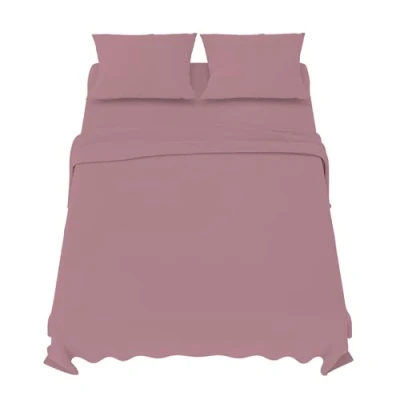Afbeelding van Dreamzie Poligino Beddengoed, 150 x 200 cm, 4 delig, van microvezel, hoeslaken, bedlaken voor tweepersoonsbed, 230 270 2 kussenslopen 50 80 Oeko Tex gecertificeerd, roze