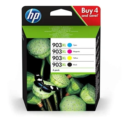 Afbeelding van HP 903XL inktpatronen, zwart, cyaan, magenta, geel (3HZ51AE) voor OfficeJet 6950, Pro 6960 / 6970, 4 stuks