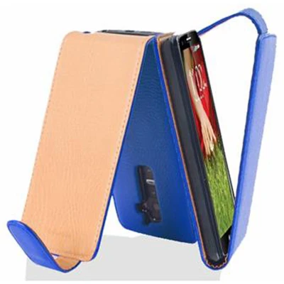 Afbeelding van Cadorabo Hoesje geschikt voor LG G2 in KONINGSBLAUW Beschermhoes flip design Case Cover van getextureerd imitatieleer