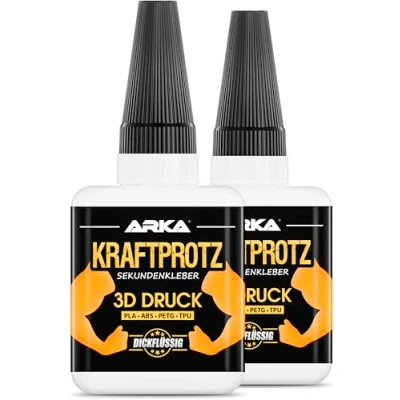 Afbeelding van arka KRAFTPROTZ 2 tubes extra sterke secondelijm voor 3D printen met dikke superlijm waterdicht PLA ABS lijm, PETG lijm en TPU