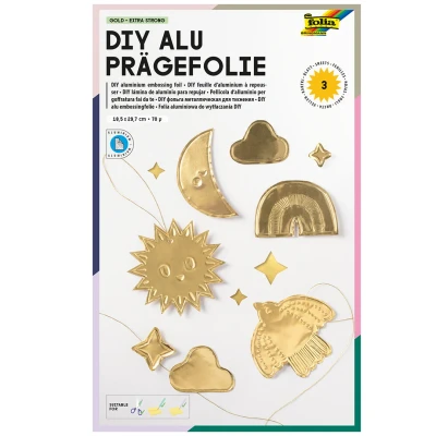 Afbeelding van Folia Relief metaalfolie 3 vel goud 70μ 18 5x29cm (01 24)