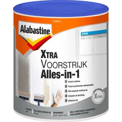 Afbeelding van Alabastine Xtra Voorstrijk Alles in 1 ltr Muurverf &amp; Latex