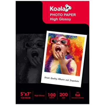 Afbeelding van KOALA 100 vellen glanzend fotopapier 200 g/m² voor Canon HP Epson inkjetprinter 13 x 18 cm