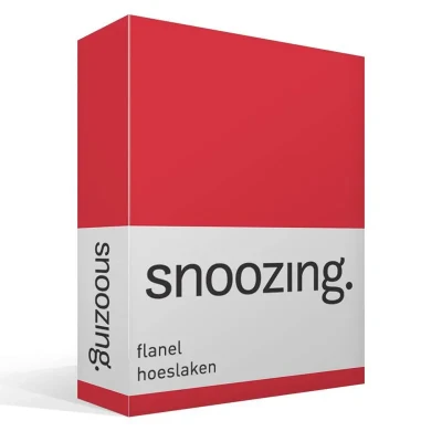Afbeelding van Snoozing Flanel Hoeslaken Eenpersoons 70x200 cm Rood