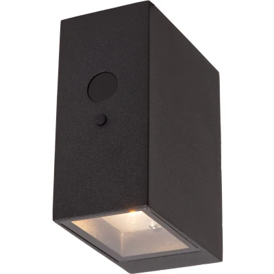 Afbeelding van Lucide BOLTON Wandlamp Zonne energie LED Dimb. 1x1W 2850K/3150K IP54 Dag/nacht sensor Zwart