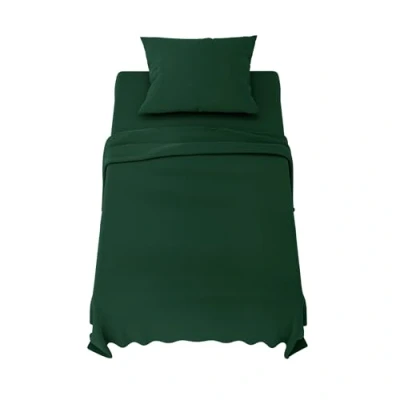 Afbeelding van Dreamzie Poligino Beddengoed, 90 x 190 cm, 3 delig, microvezel, hoeslaken bedlaken voor eenpersoonsbed, 70 260 1 kussensloop 50 80 Oeko Tex gecertificeerd, groen