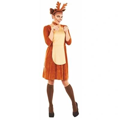 Afbeelding van Fun Shack rendierkostuum voor dames, kerstrendierkostuum volwassenen, kerstkostuum, maat XL