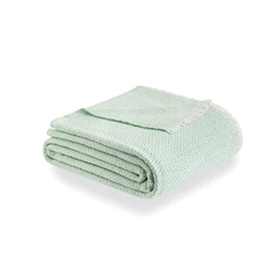 Afbeelding van Todocama PCMAMSVEMI230X240 Couverture en Coton Extra Doux Quatre Saisons pour canapé, Plaid Multifonction, Couvre lit, lit Vert Menthe 230 x 240 cm