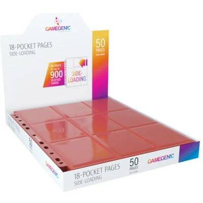 Afbeelding van Gamegenic 18 Pocket Sideloading Pages Red (50 stuks)