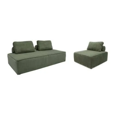 Afbeelding van sweeek Lao set kussenstoelen voor modulaire corduroy bank 3 zits
