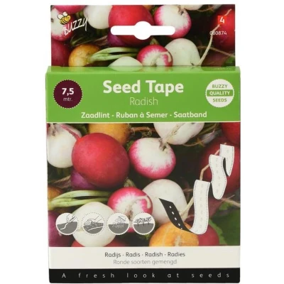 Afbeelding van Buzzy Zaadband Radijs Ronde Soorten Gemengd Groentezaden 3x2.5 m Multi Color
