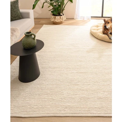 Afbeelding van Wollen Tapijt/Vloerkleed Narvik Wit 160x230 Cm 100% Wol