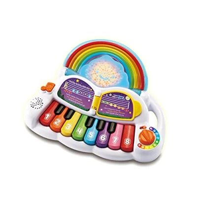 Afbeelding van LeapFrog Learn &amp; Groove Rainbow Lights Piano, muziekspeelgoed voor baby&#039;s met geluiden, kleuren en cijfers, Engelse Franse leerspellen, educatief speelgoed verlichting muziek, 6, 7, 8,
