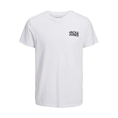 Image de JACK &amp; JONES Homme T shirt Jjecorp Logo Ss O Neck Noos, White/Fit:slim/Small Print/Black XXL