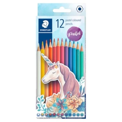 Afbeelding van Staedtler 175 C12 Y houtvrije kleurpotloden pastelkleuren eenhoorn (12 stuks)