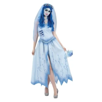 Afbeelding van Smiffy&#039;s Feesten &amp; Gelegenheden Kostuum Bruid Van De Nacht Emily Vrouw Blauw Medium Halloween Verkleedkleding