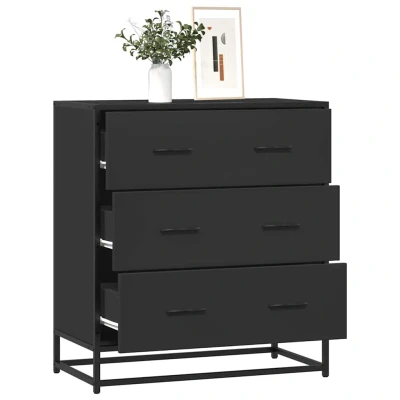 Afbeelding van vidaXL Dressoir 68x35x76 cm bewerkt hout en metaal zwart