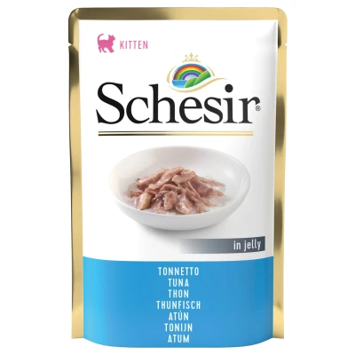 Afbeelding van Schesir Kattenvoer Kitten 3 13 Tonijn in Gelei 85 gr